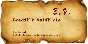 Bredák Valéria névjegykártya